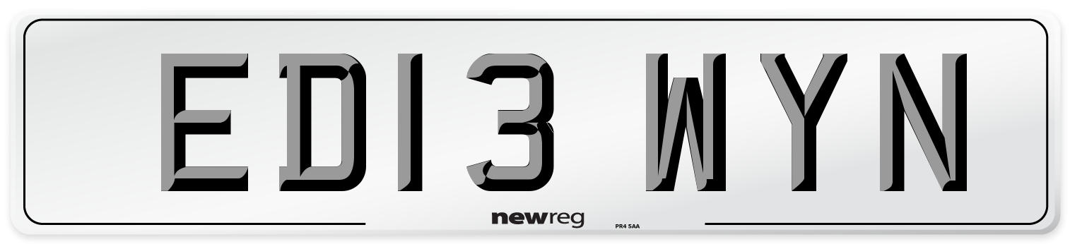 ED13 WYN Number Plate from New Reg